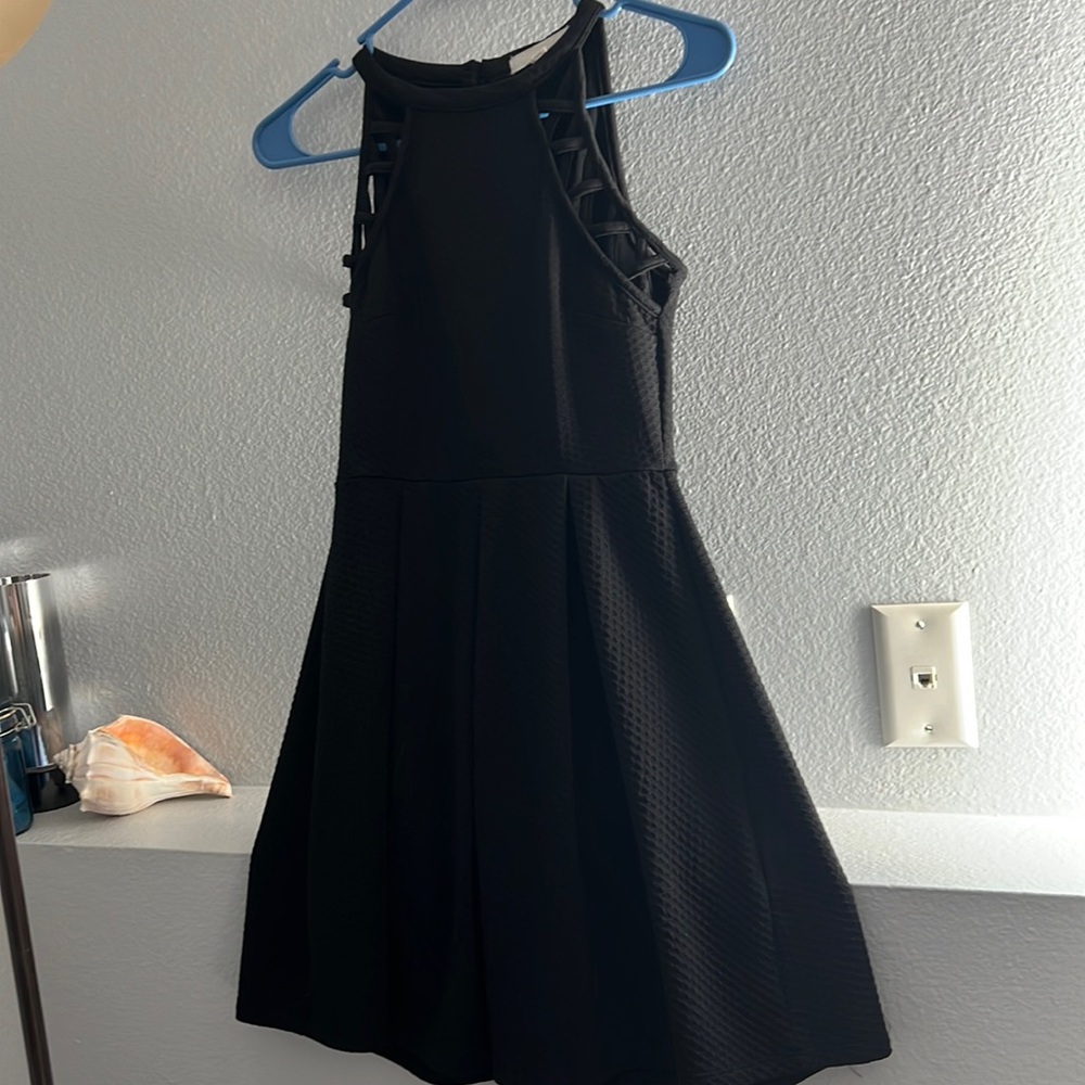Pleated black dress